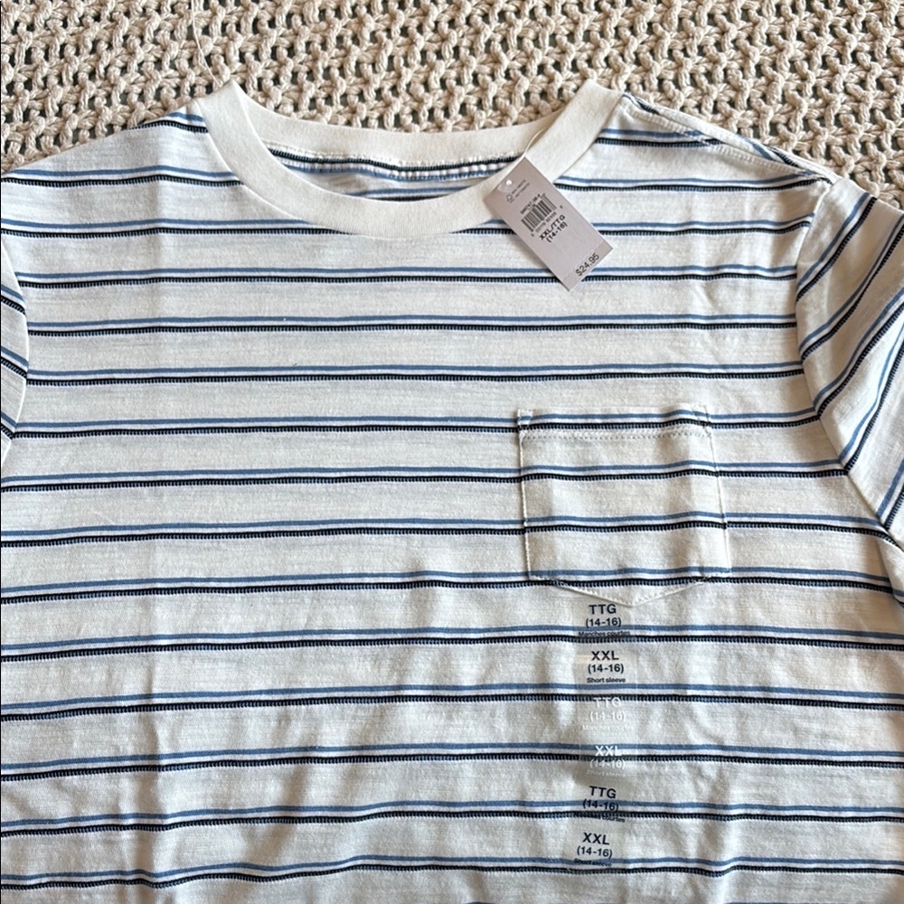 Striped White and Blue T-Shirt